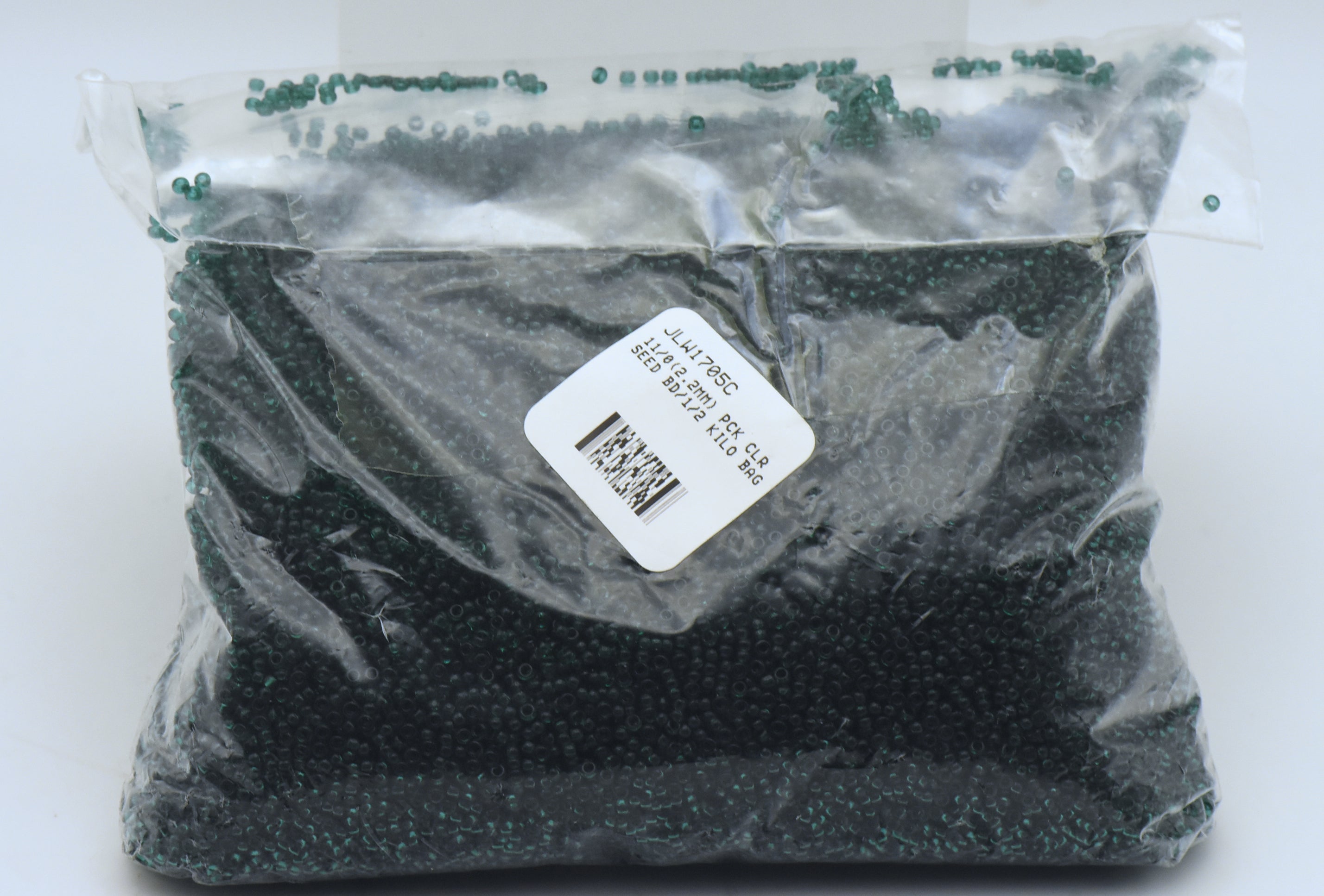 NOS 1/2 Kilo Bag of 2.2mm Blue Green Seed Beads
