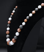 Faux Stone Beaded Necklace - 24"