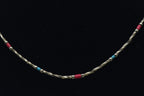 Vintage Silver Tone Metal Beaded Necklace - 17"