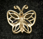 Vintage 10k Gold Gemstones Butterfly Pendant
