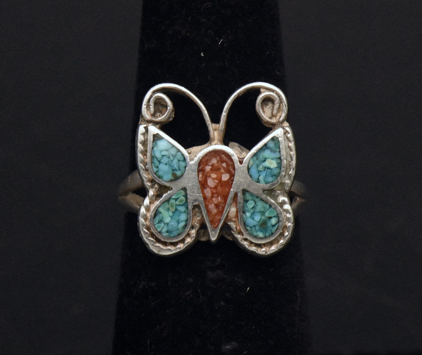 Vintage Handmade Sterling Silver Butterfly Ring - Size 5.25