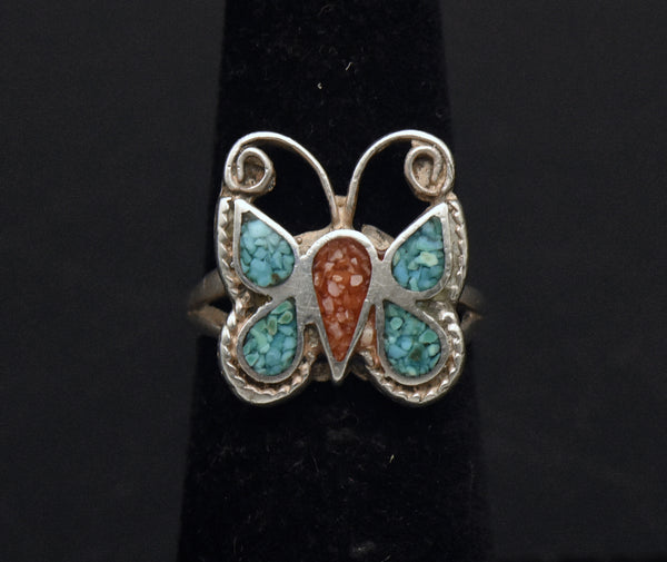 Vintage Handmade Sterling Silver Butterfly Ring - Size 5.25