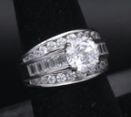 Stunning Sterling Silver Cubic Zirconia Ring - Size 6.25