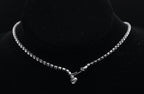 Vintage Silver Tone Rhinestone Bib Necklace - 16"