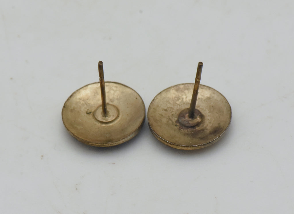 Vintage Enamel Bird in Flight Stud Earrings