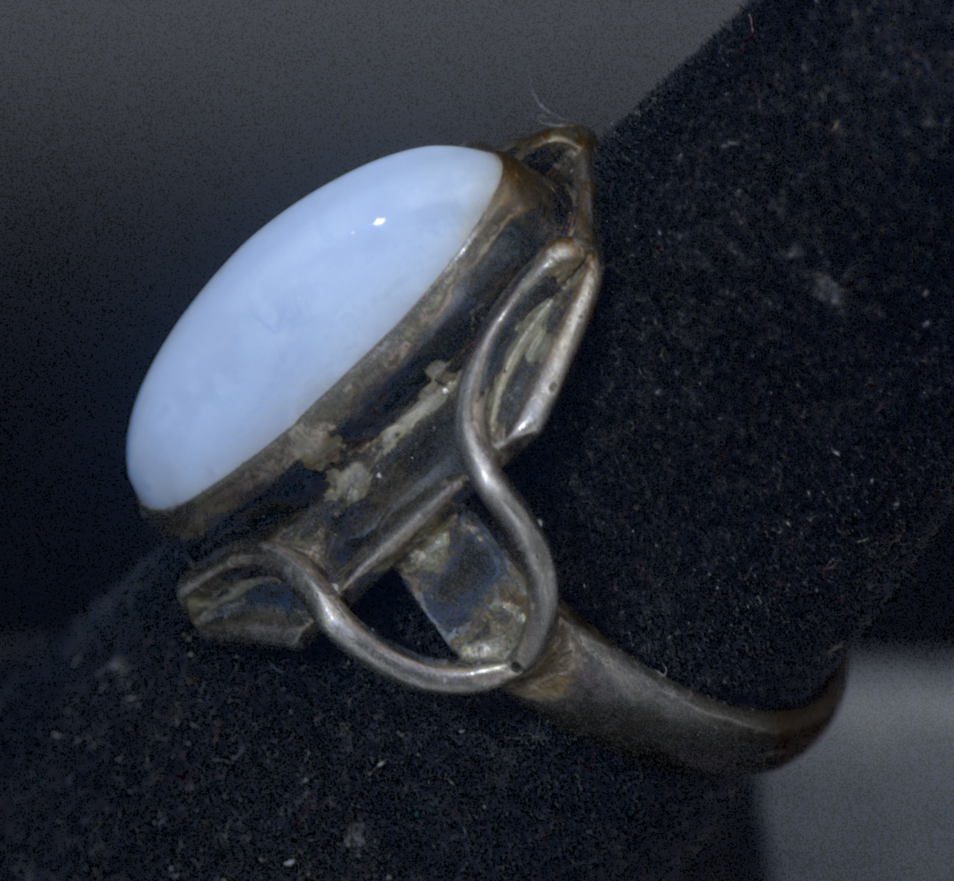Vintage Handmade Blue Lace Agate Sterling Silver Ring - Size 6