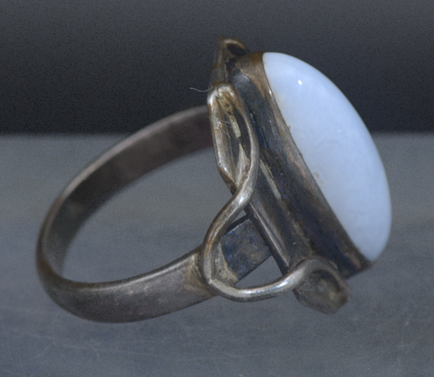 Vintage Handmade Blue Lace Agate Sterling Silver Ring - Size 6