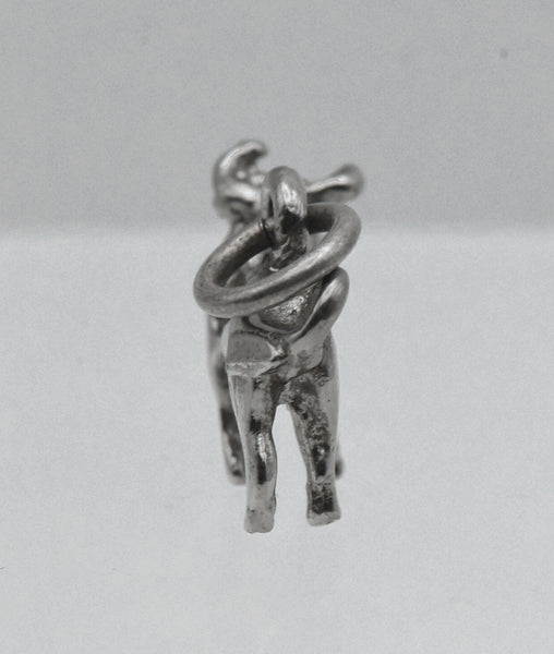 Vintage Silver Tone Metal Bull Charm