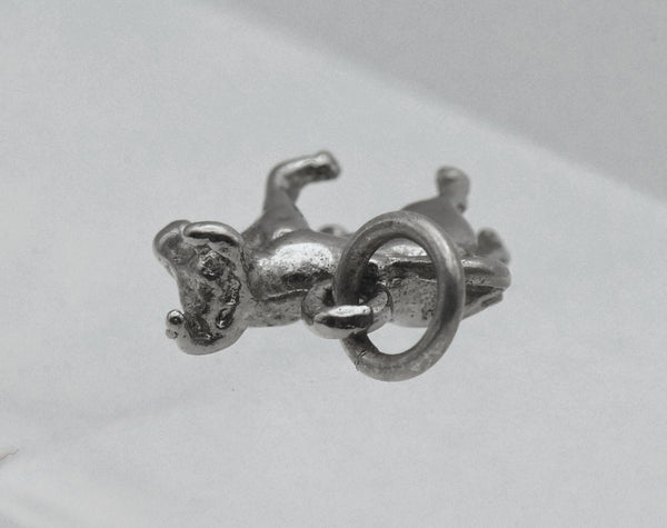 Vintage Silver Tone Metal Bull Charm