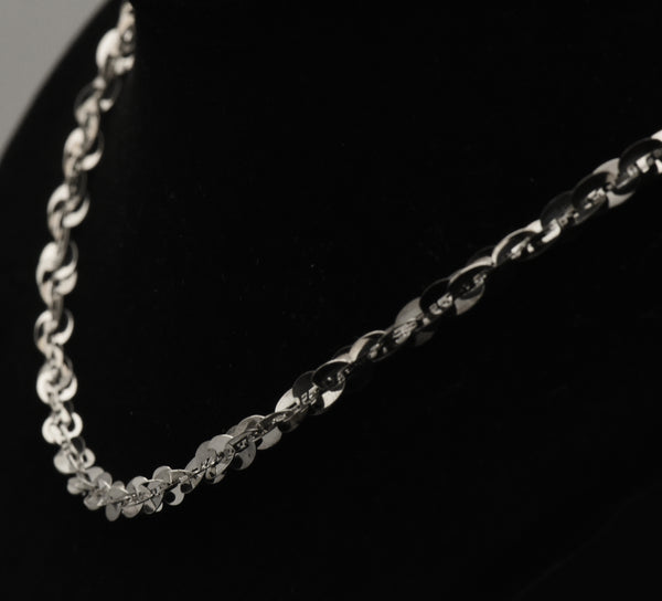 Milor - Vintage 950 Silver Tinsel Link Chain Necklace - 16"