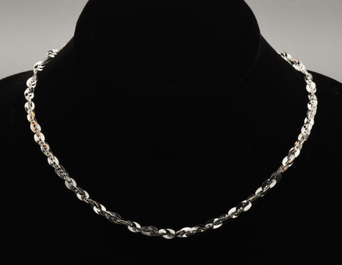 Milor - Vintage 950 Silver Tinsel Link Chain Necklace - 16"