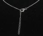 Vintage Sterling Silver Synthetic Blue Opal Chain Necklace with Extension Chain