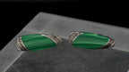 Boma - Vintage Sterling Silver Faux Malachite Clip On Earrings