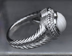 Judith Ripka - Sterling Silver Carved White Stone Heart Ring - Size 7