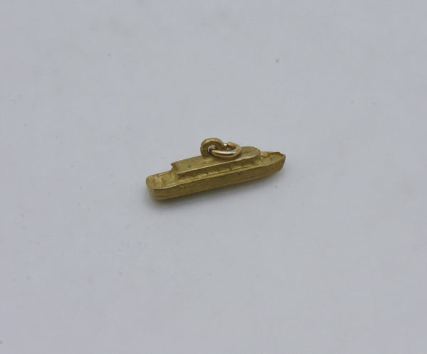 Vintage Brass Boat Charm