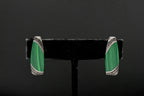 Boma - Vintage Sterling Silver Faux Malachite Clip On Earrings