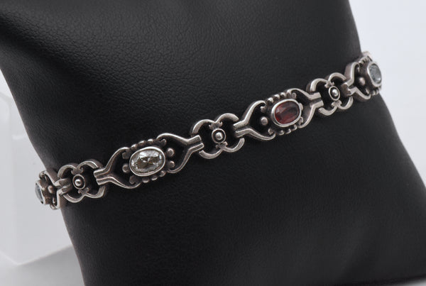 Boma - Vintage Sterling Silver Gemstone Bracelet - 7.5"