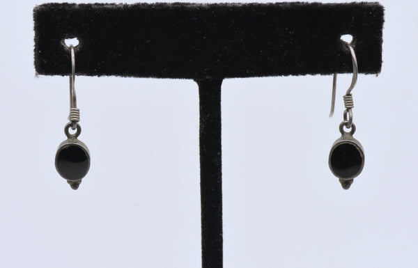 Boma - Vintage Sterling Silver and Black Onyx Dangle Earrings