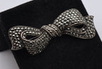 Vintage Sterling Silver and Marcasite Bow Brooch
