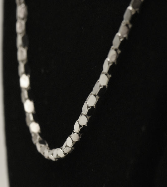 Milor - Vintage Italian 950 Silver Cubic Link Chain Necklace