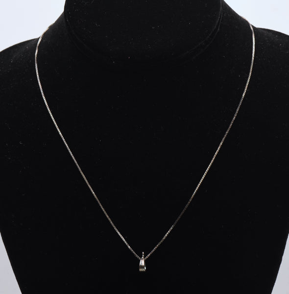 Vintage Sterling Silver Italian Box Link Chain Necklace +