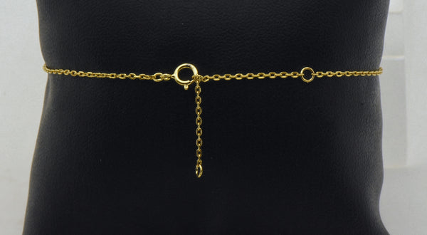 Vintage Gold Tone Sterling Silver Dangles Chain Bracelet Adjustable Size