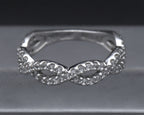 Sterling Silver Cubic Zirconia Braided Band - Size 6