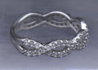 Sterling Silver Cubic Zirconia Braided Band - Size 6