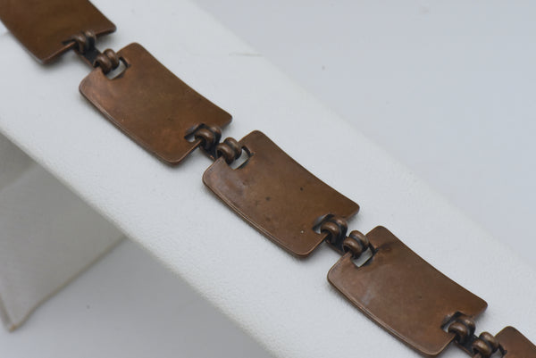 Vintage Copper Panel Link Bracelet - Read Description