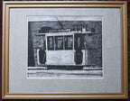 Herman Berserik - "Train in Tunis" Vintage Signed Framed Engraving