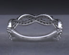Sterling Silver Cubic Zirconia Braided Band - Size 6