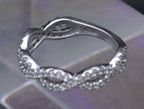 Sterling Silver Cubic Zirconia Braided Band - Size 6