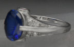 Vintage Synthetic Sapphire and Ruby with CZ Sterling Silver Ring - Size 8