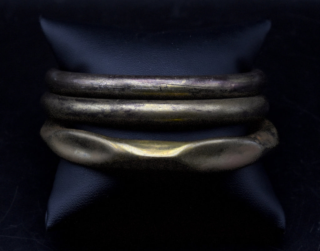 Vintage Collection of 3 Brass Bangle Bracelets
