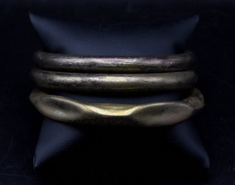 Vintage Collection of 3 Brass Bangle Bracelets