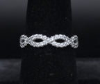Sterling Silver Cubic Zirconia Braided Band - Size 6