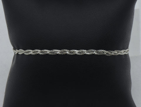 Vintage Italian Sterling Silver Braided Link Chain Bracelet