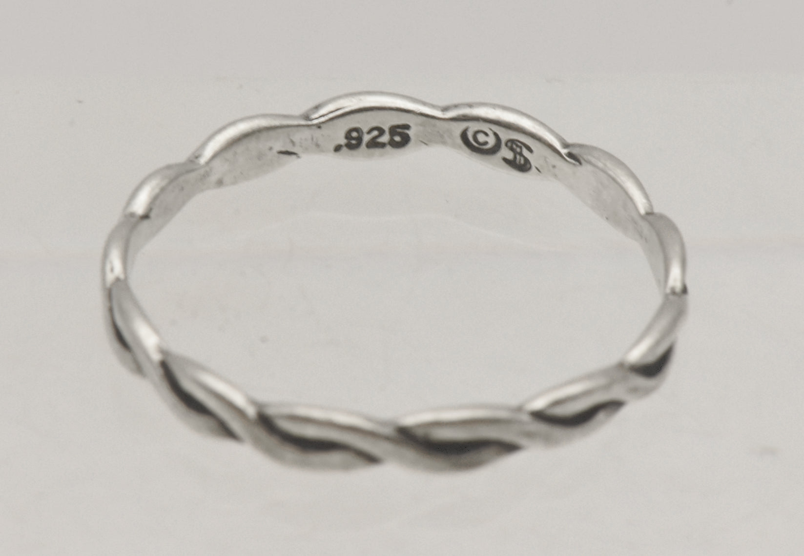 Vintage Braided Sterling Silver Band - Size 7.75