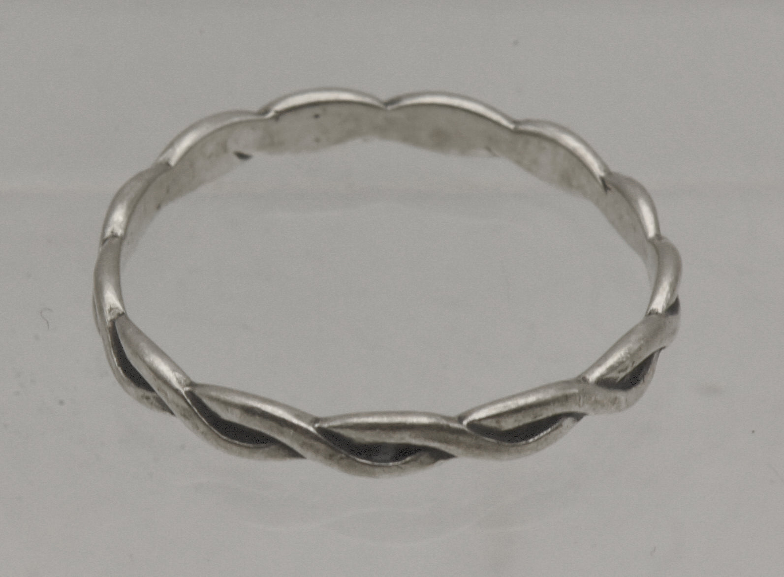 Vintage Braided Sterling Silver Band - Size 7.75