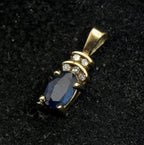 Vintage 10k Gold Sapphire and Diamonds Pendant