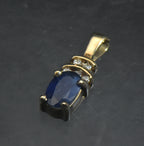 Vintage 10k Gold Sapphire and Diamonds Pendant