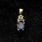 Vintage 10k Gold Sapphire and Diamonds Pendant