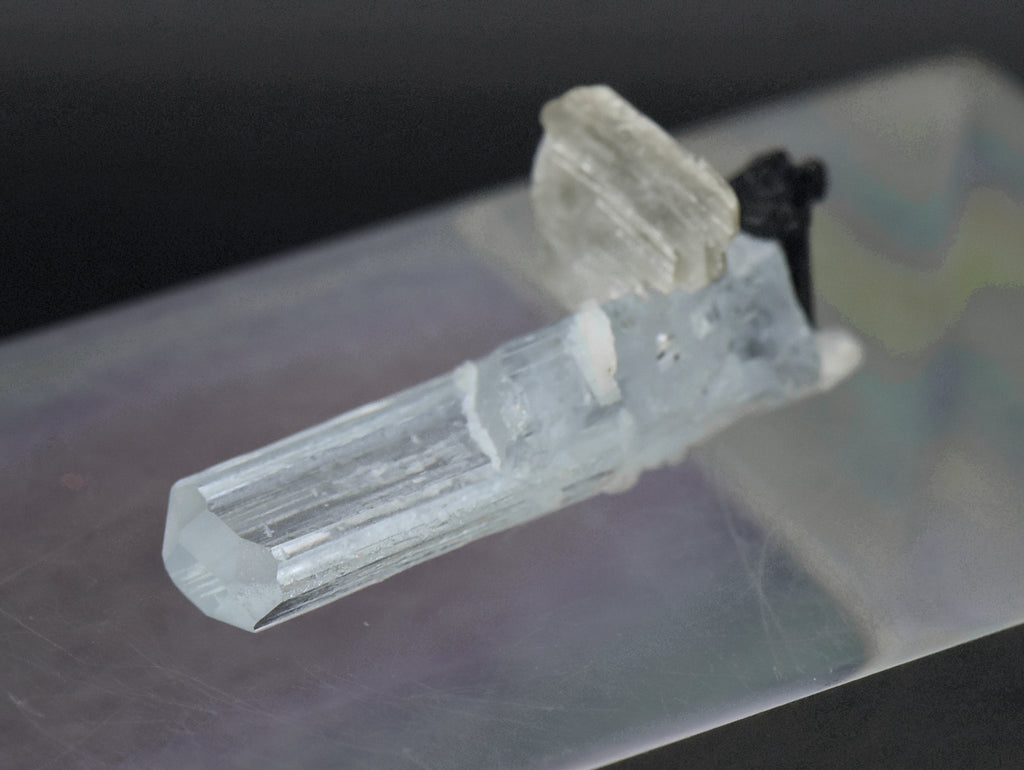 Aquamarine Crystal with Mica and Black Tourmaline Mineral Specimen - Pakistan