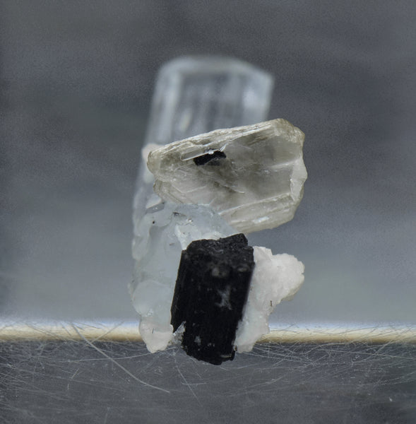 Aquamarine Crystal with Mica and Black Tourmaline Mineral Specimen - Pakistan