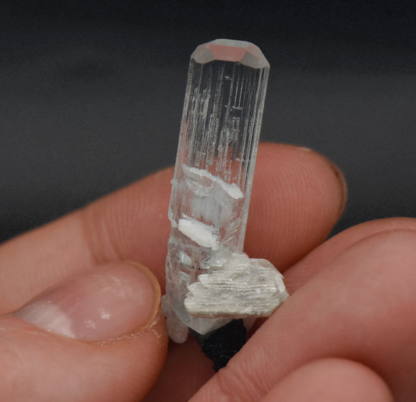 Aquamarine Crystal with Mica and Black Tourmaline Mineral Specimen - Pakistan