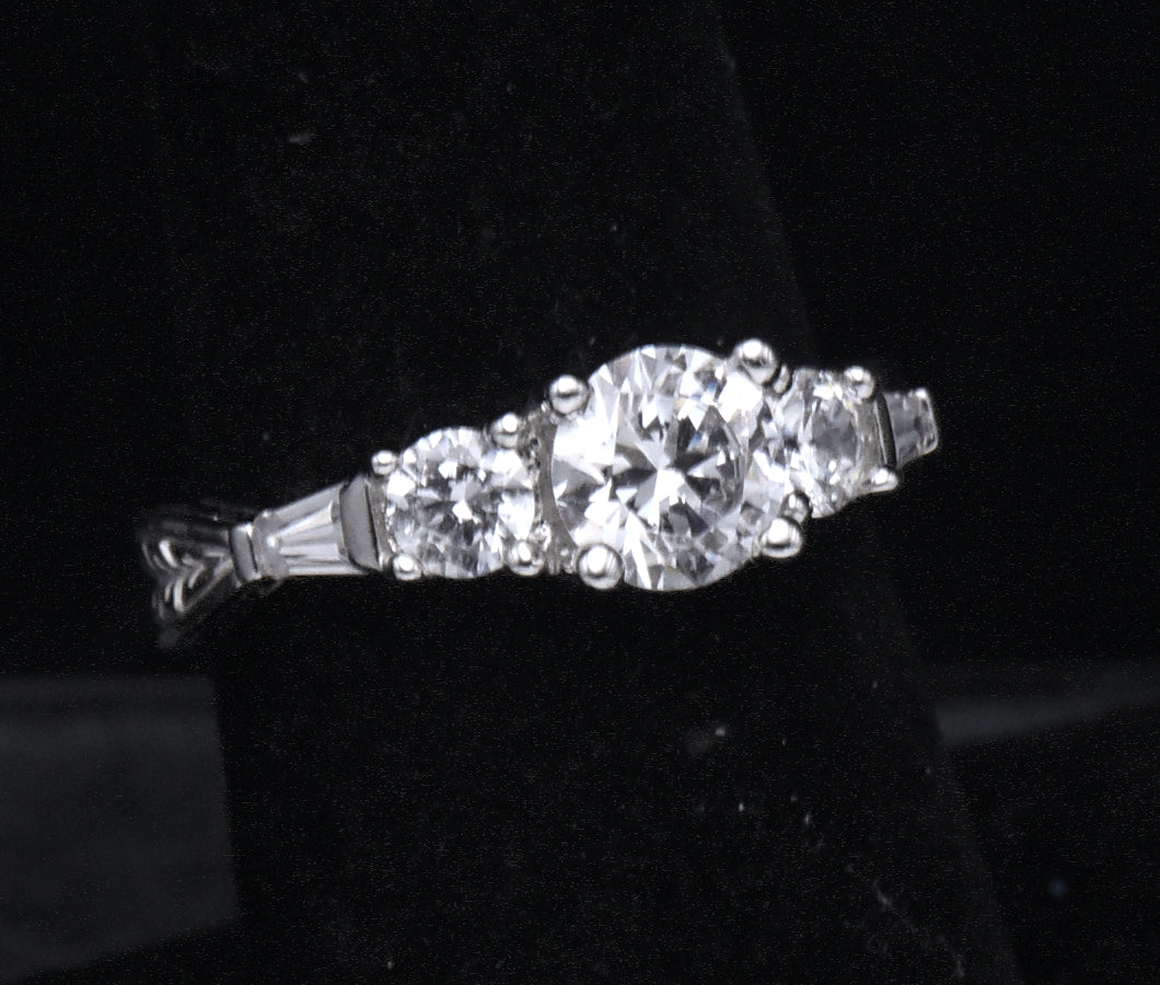 Diamonique - Sterling Silver Cubic Zirconia Ring - Size 6.75