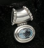 Château d'Argent - Vintage Blue Topaz Sterling Silver Slide Pendant