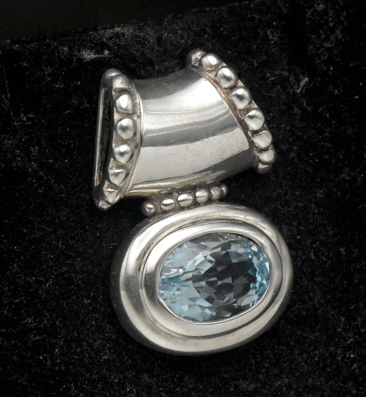 Château d'Argent - Vintage Blue Topaz Sterling Silver Slide Pendant