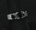 Vintage Sterling Silver Black Tourmaline Ring - Size 7