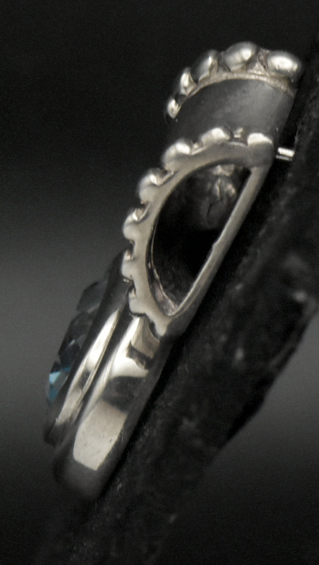 Château d'Argent - Vintage Blue Topaz Sterling Silver Slide Pendant